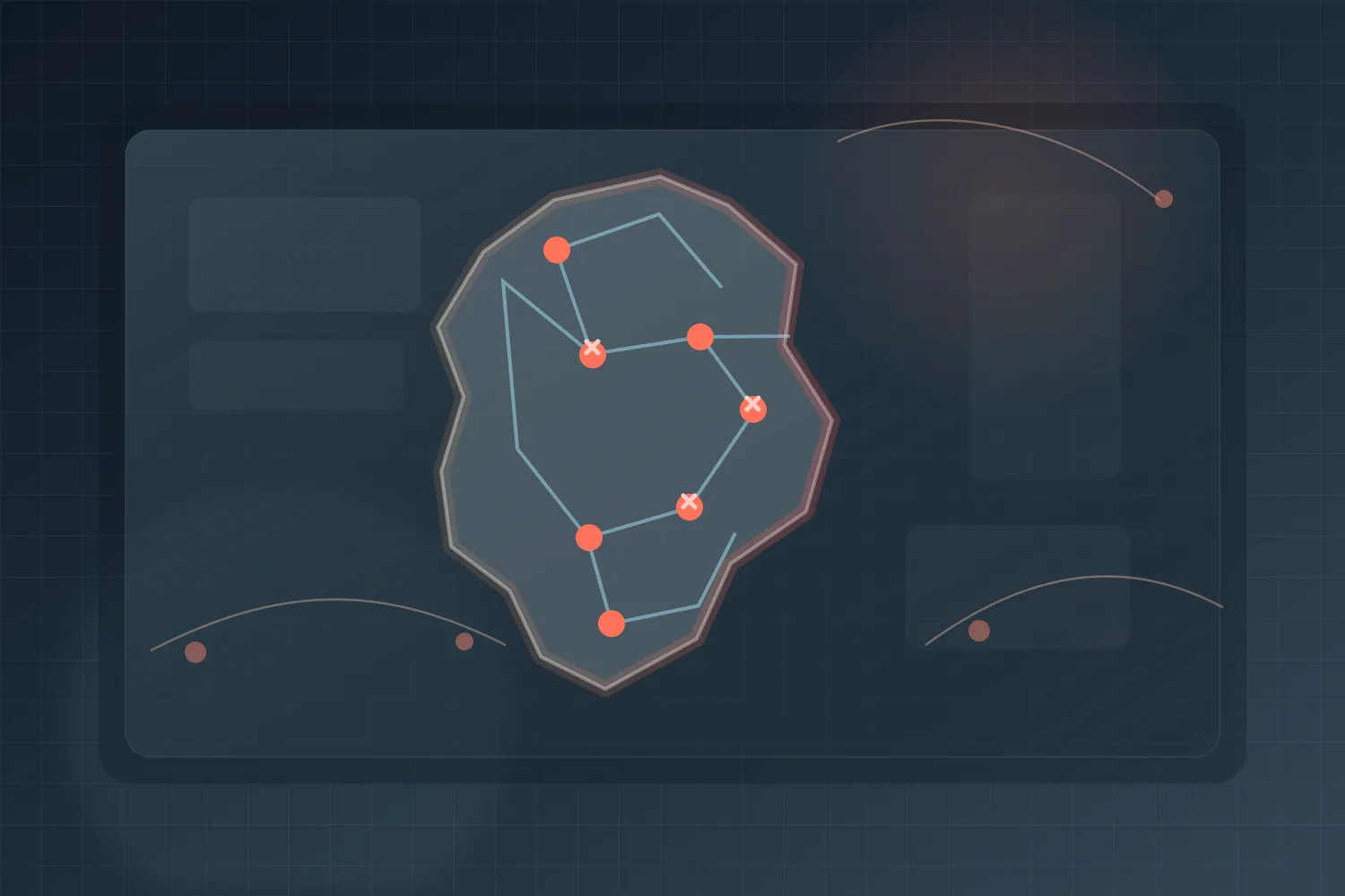 Strategic map of Poland with energy substations and sabotage markers in a control-room setting